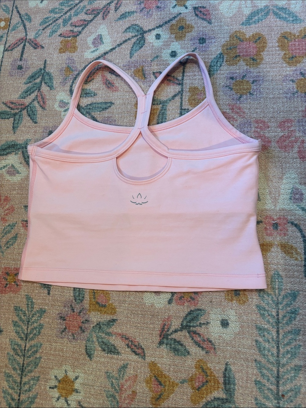 Beyond Yoga Light Pink Racerback Shelf Support Crop Tank